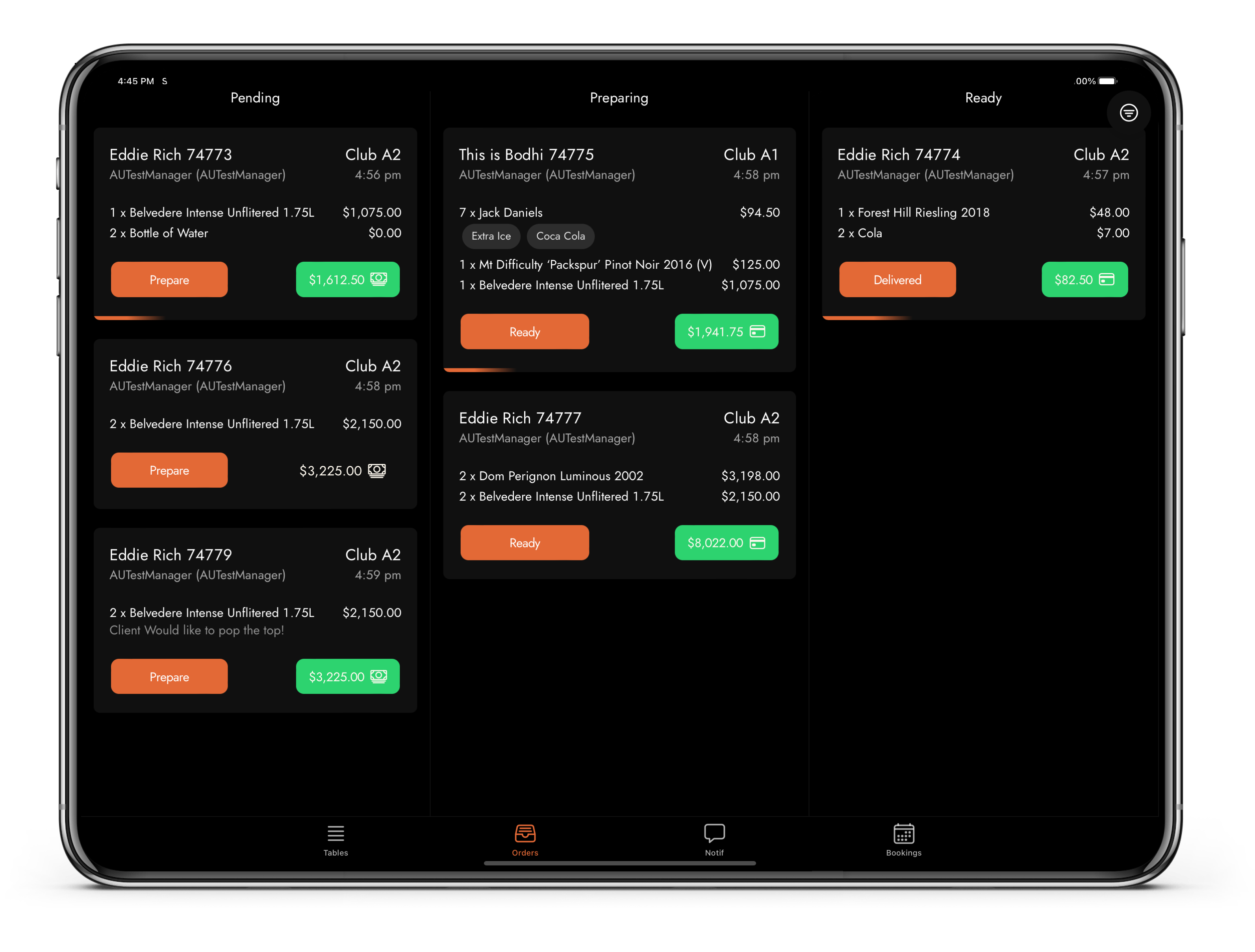 screenshot of DQ - Bottle Service Software